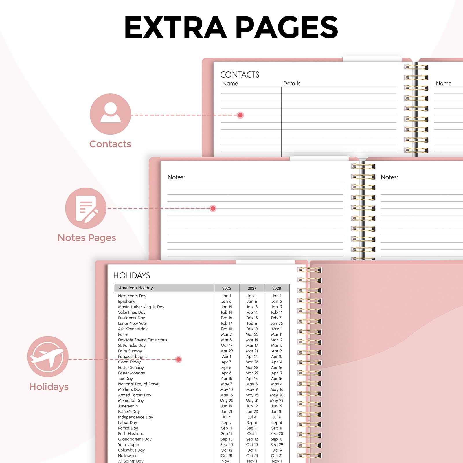 2026 Weekly & Monthly Planner - (Light Pink, 8.5" x 11")- my fave :)