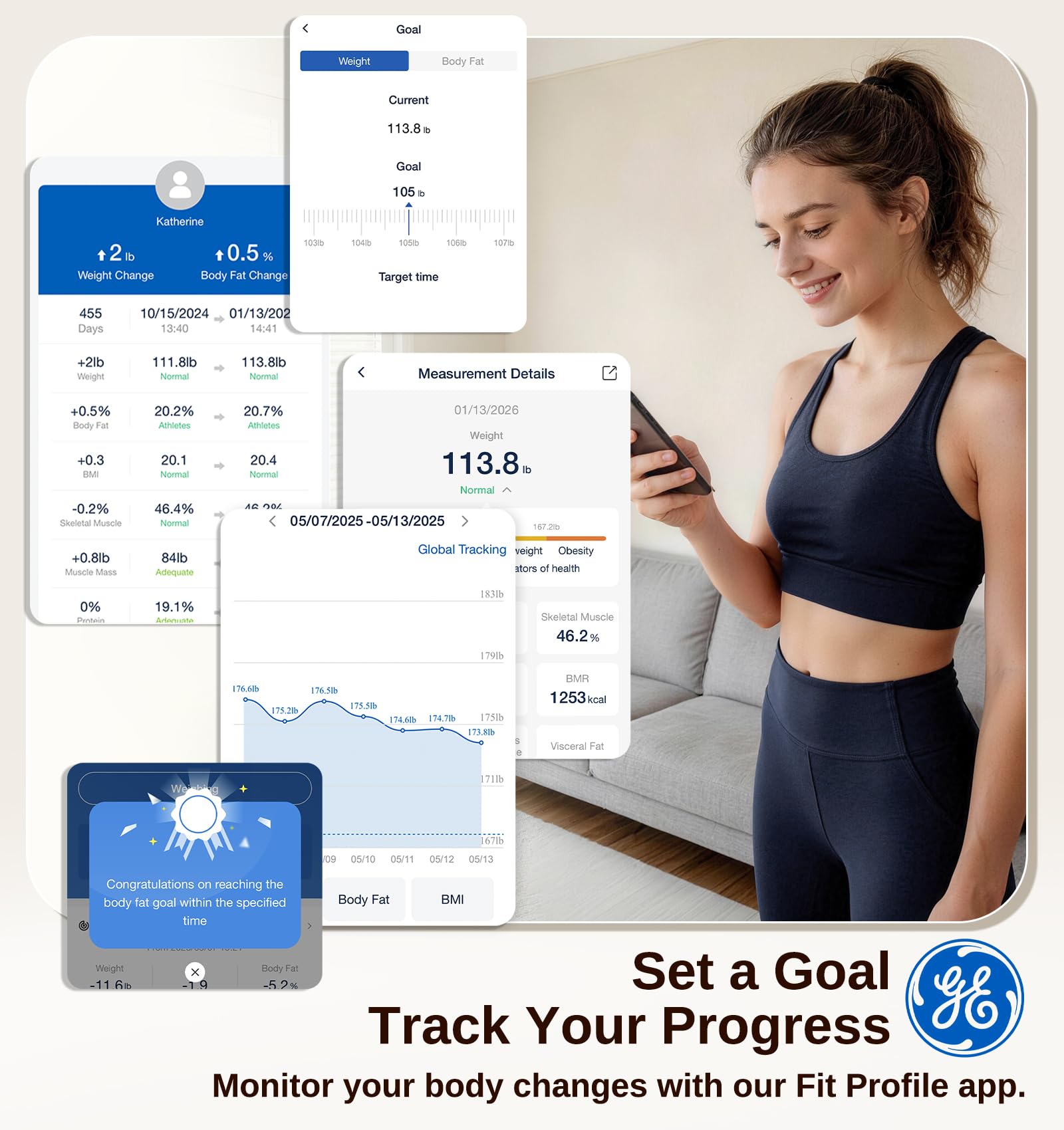 Smart Body Composition Scale - Comprehensive Health Monitoring During Treatment (White, 14 Metrics, 400lb Capacity)