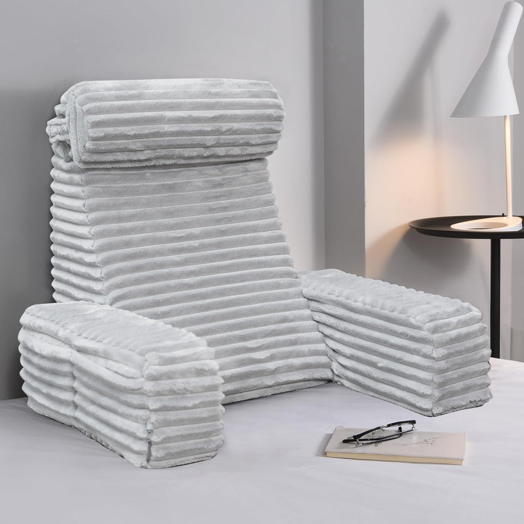 ENITYA Back Pillow for Bed Sitting up, Reading Pillow for Sitting in Bed Adult, Back Support Wedge for Reading/Resting/Post Surgery/Watching TV/Gaming,Light Grey