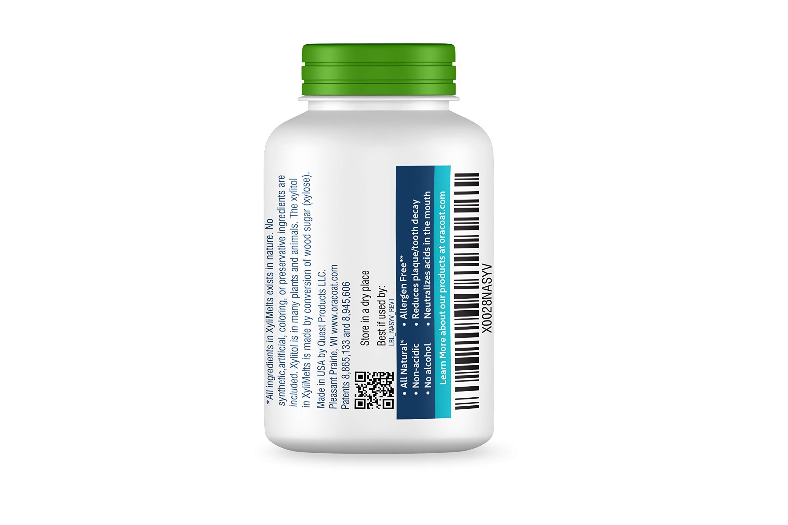 XyliMelts Dry Mouth Relief Discs - 8-Hour Moisture for Treatment Side Effects (Mild Mint, 100 Count)