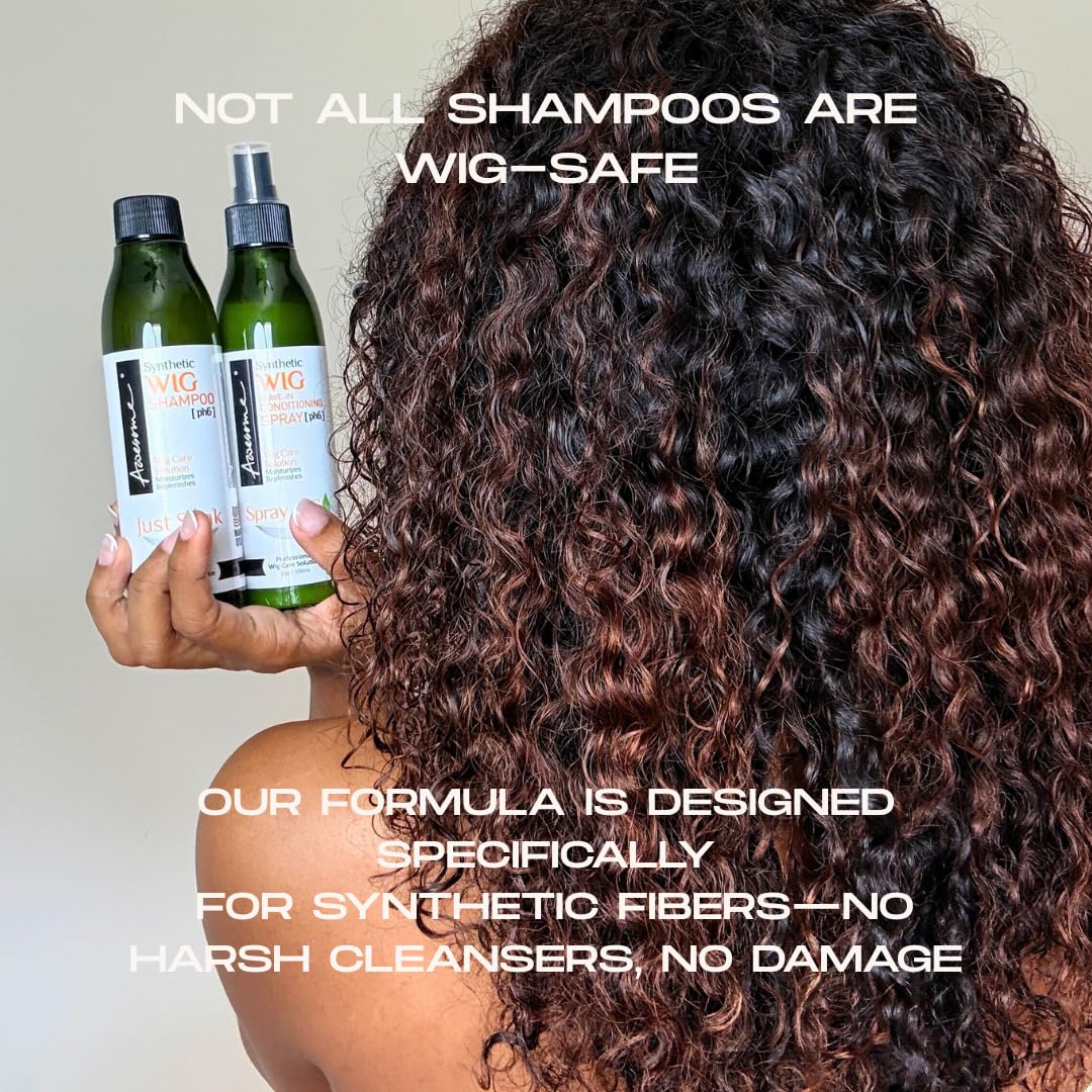 Synthetic Wig Shampoo and Leave-In Conditioner Spray - Maintain Wig Quality During Treatment (7 oz, 2-Piece Set)