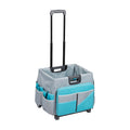 Universal Rolling Cart with Organizer Bag - Effortless Transport for Treatment Days (Turquoise/Grey)