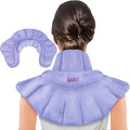 REVIX Weighted Neck and Shoulder Wrap - Microwavable Moist Heat for Treatment Pain Relief (Orchid, Aromatherapy)