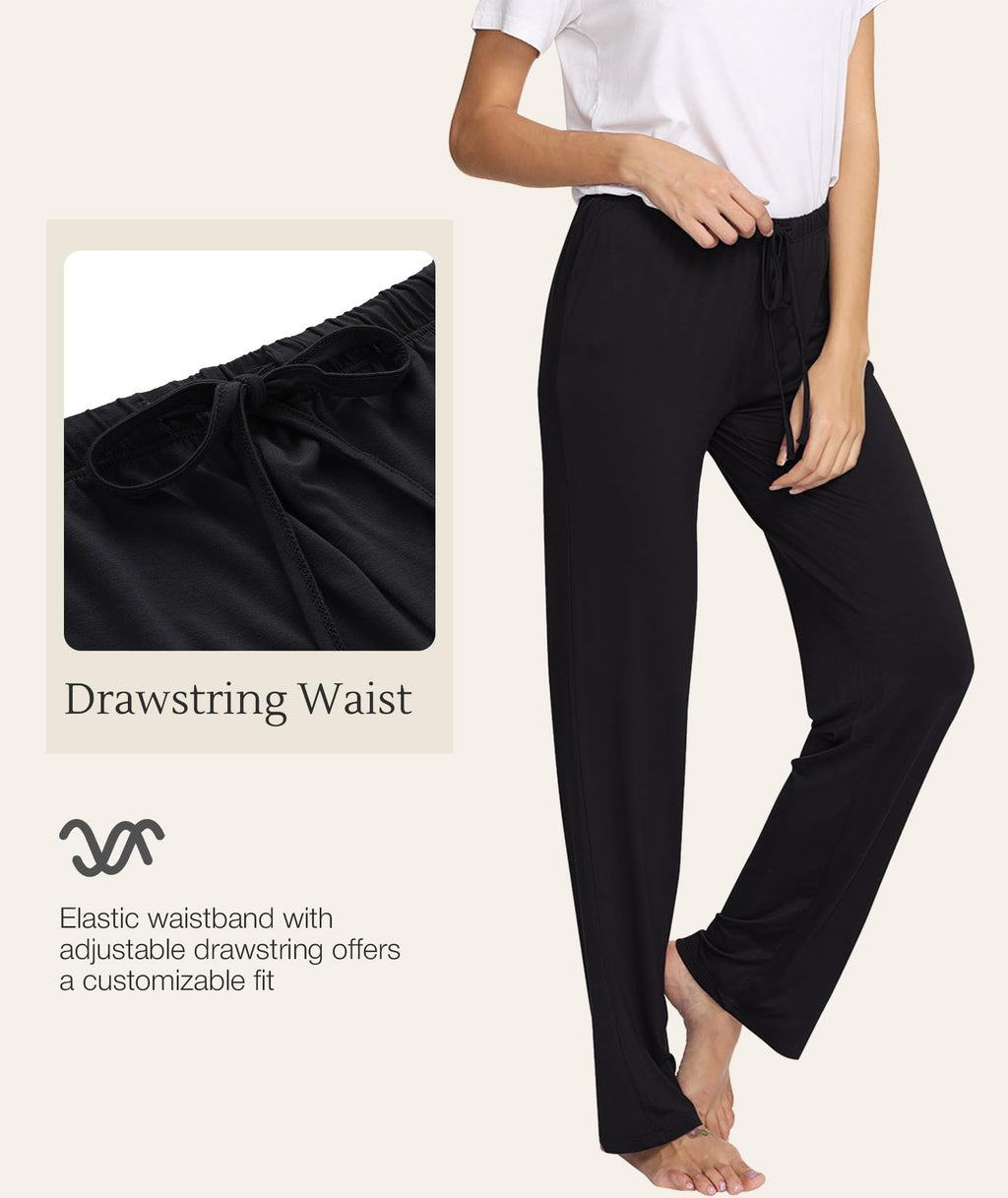 Bamboo Viscose Lounge Pants - Soft Comfort for Treatment Recovery Days (Black)