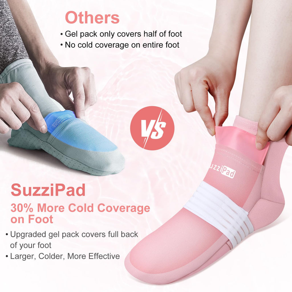 Cold Therapy Socks & Gloves Ice Pack Set - (Pink, S/M)