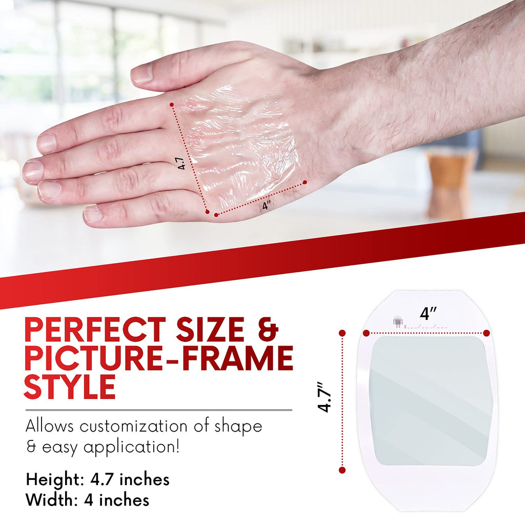 Transparent Film Dressing 4" x 4.75" (10 Pack) - Waterproof Adhesive Wound Bandages for Post-Surgical Shower, IV Shield, Tattoo Aftercare, Clear Breathable Dressing Patches by HEALQU
