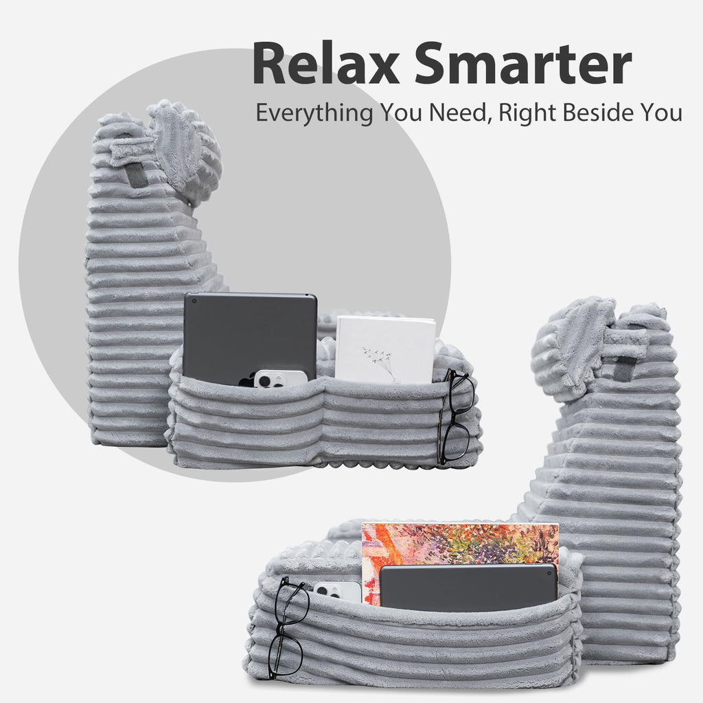 ENITYA Back Pillow for Bed Sitting up, Reading Pillow for Sitting in Bed Adult, Back Support Wedge for Reading/Resting/Post Surgery/Watching TV/Gaming,Light Grey