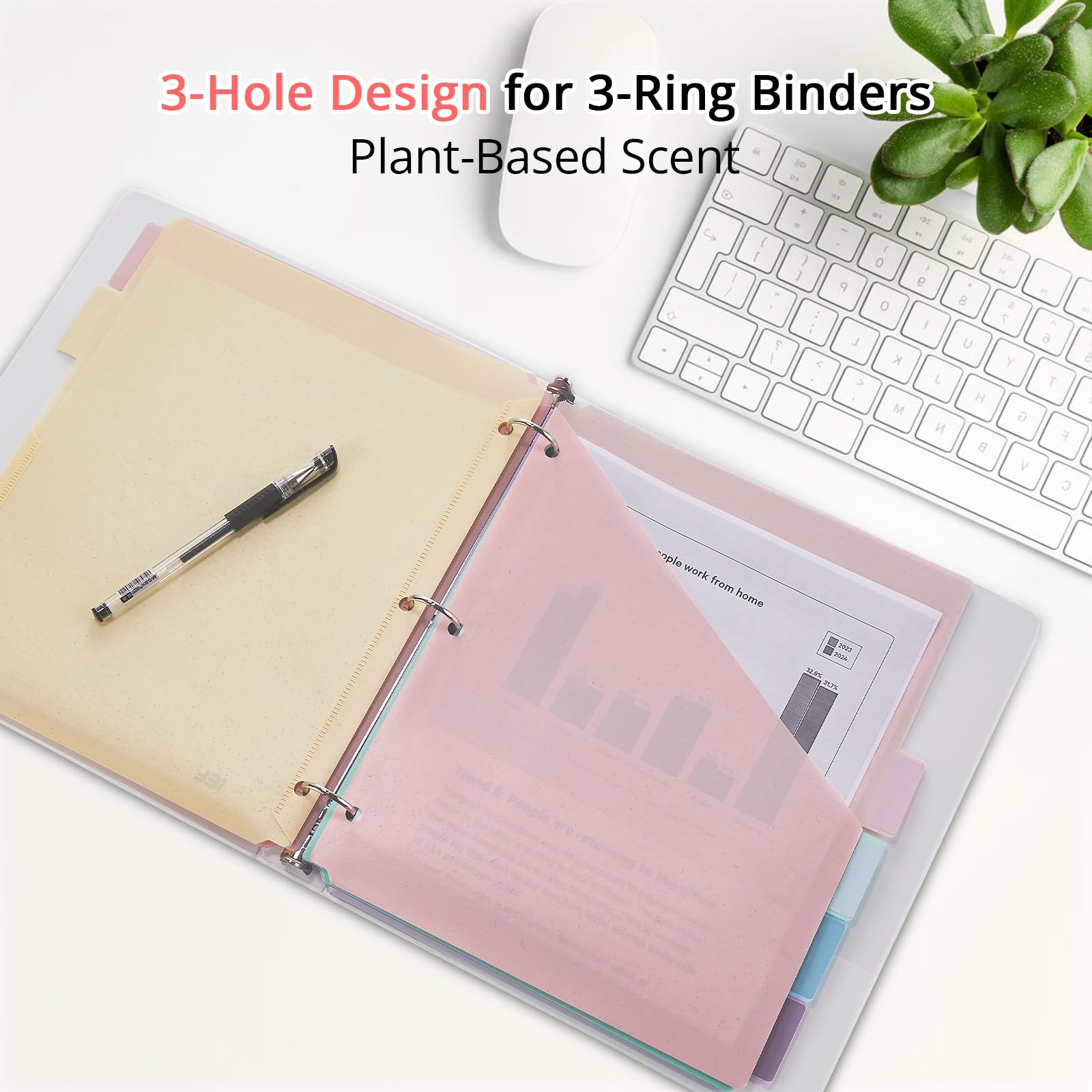 6-Tab Pastel Dividers with Pockets - Pretty Organization for Your Medical Binder