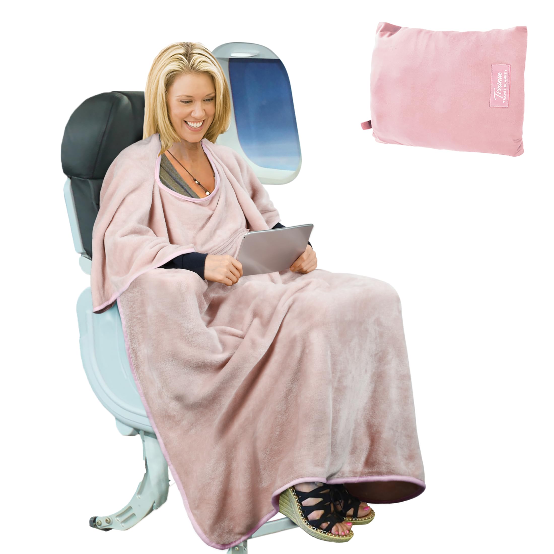 Tirrinia 4-in-1 Travel Blanket Poncho - Portable Warmth for Chemo Chairs and Treatment Days