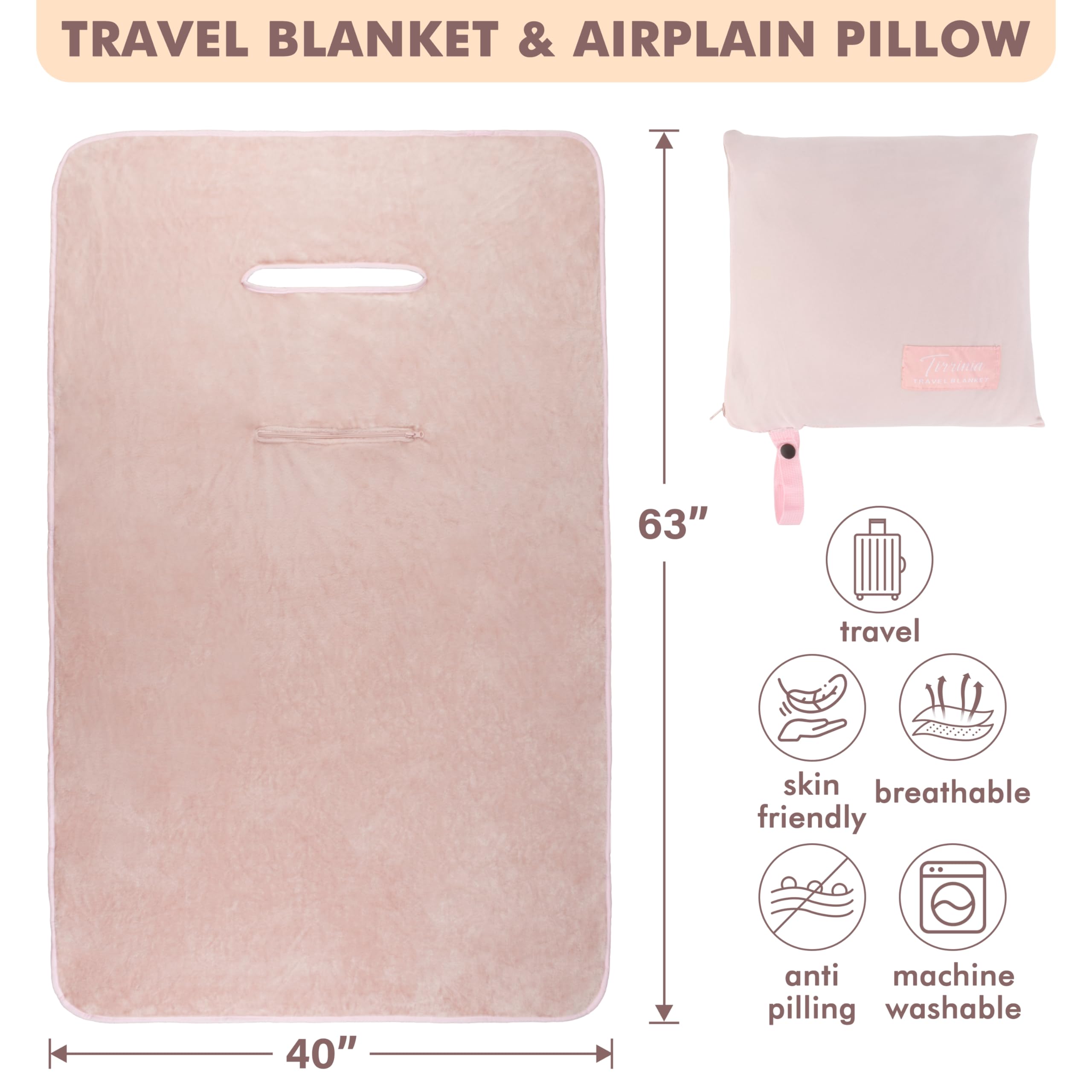 Tirrinia 4-in-1 Travel Blanket Poncho - Portable Warmth for Chemo Chairs and Treatment Days