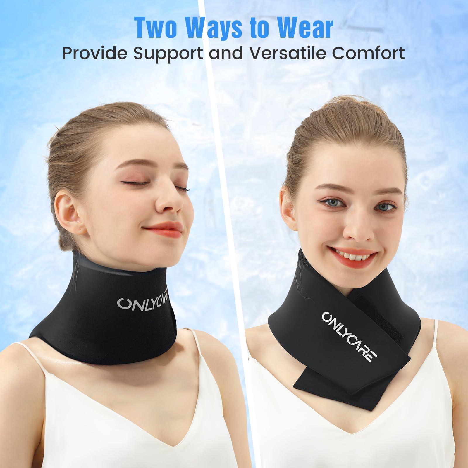 Neck and Shoulder Ice Pack Wrap - Hot and Cold Therapy for Treatment Pain (Black)