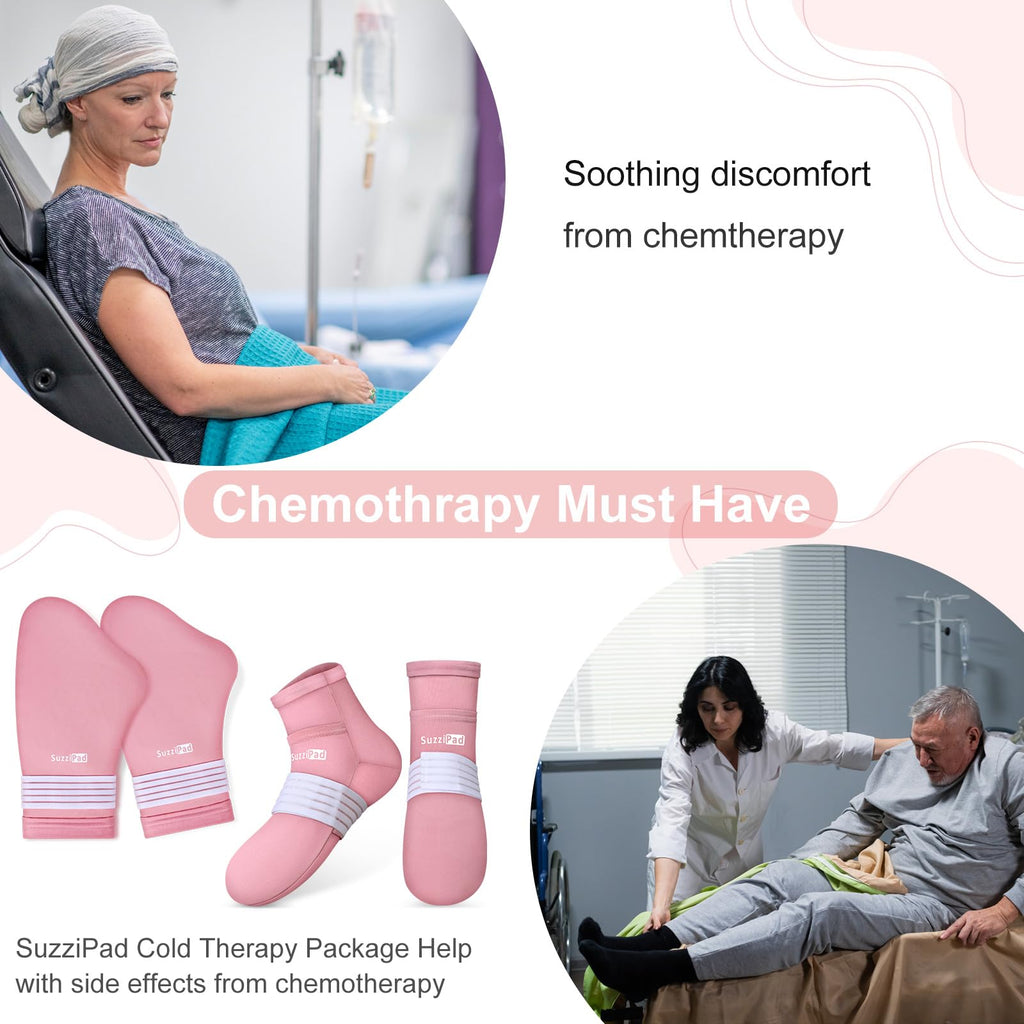 Cold Therapy Socks & Gloves Ice Pack Set - (Pink, S/M)
