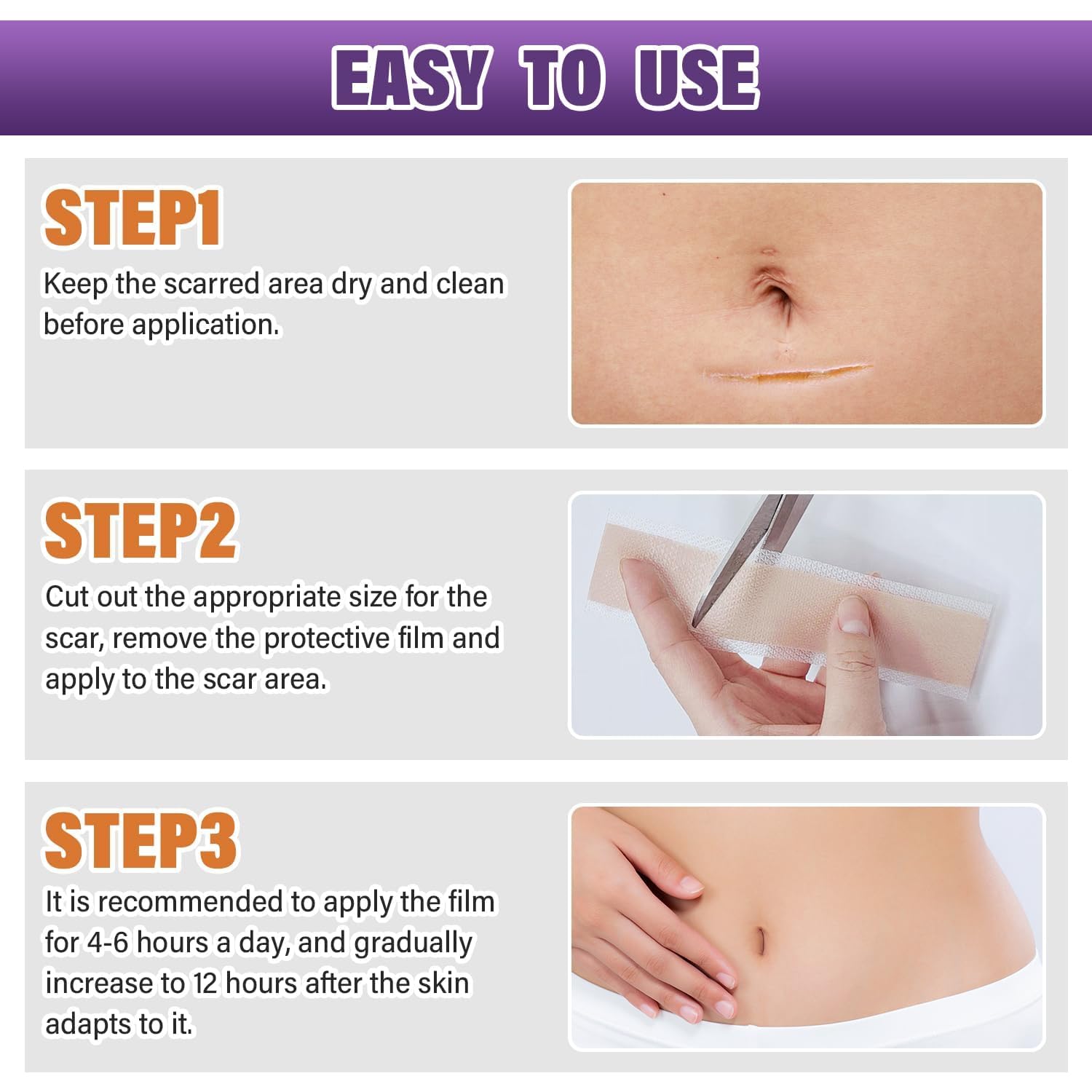 Medical-Grade Silicone Scar Sheets - Reduce Surgical Scars from Cancer Treatment (Reusable)