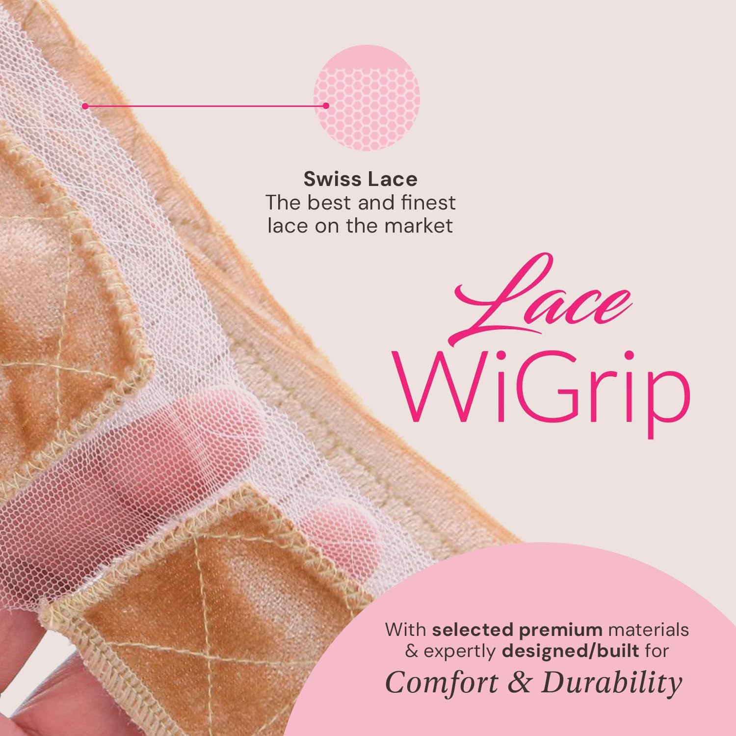 Premium Lace Wig Grip Band - Secure, Comfortable Wig Wear Without Glue (Nude)