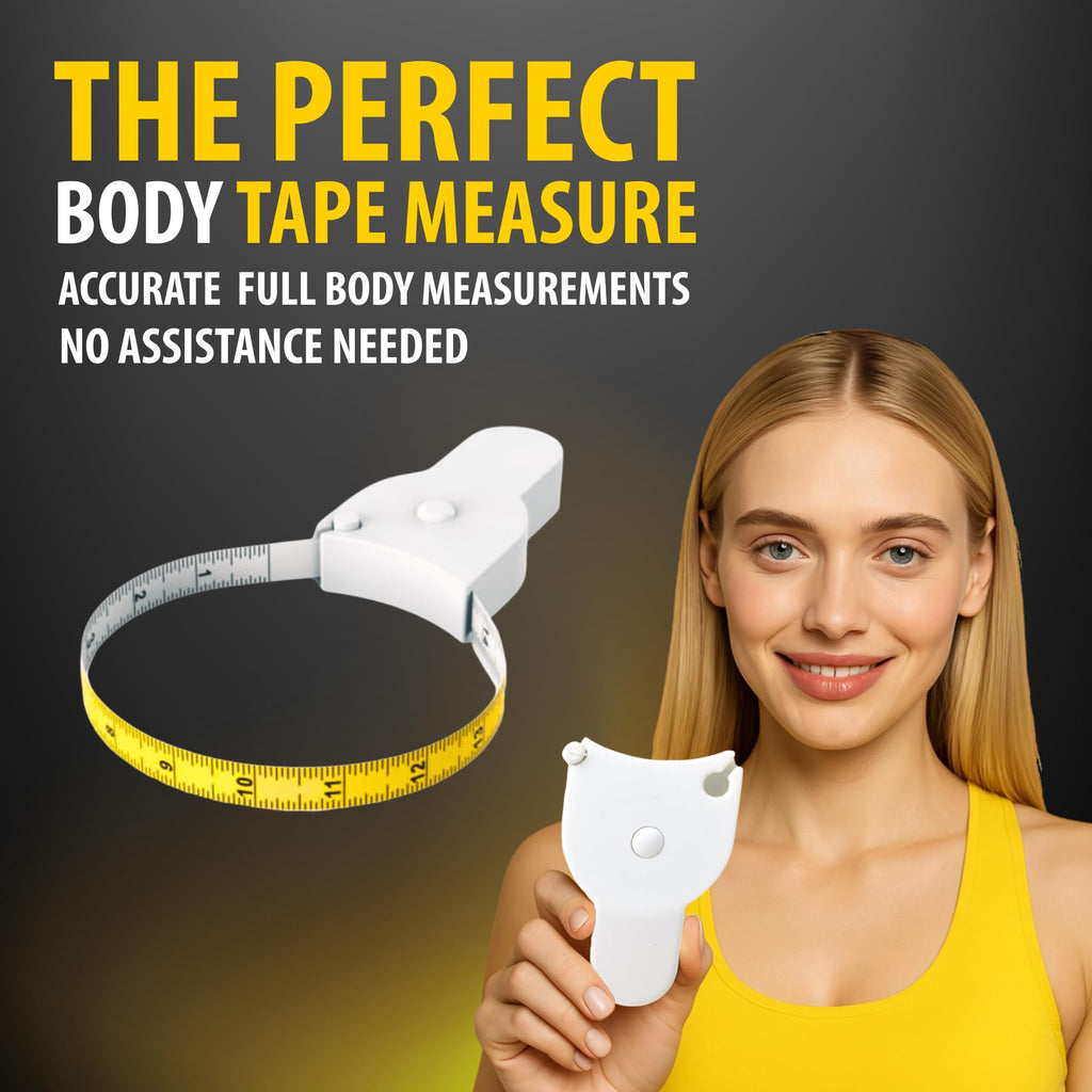 Retractable Body Tape Measure - Track Lymphedema, Ascites, and Treatment Changes (White)