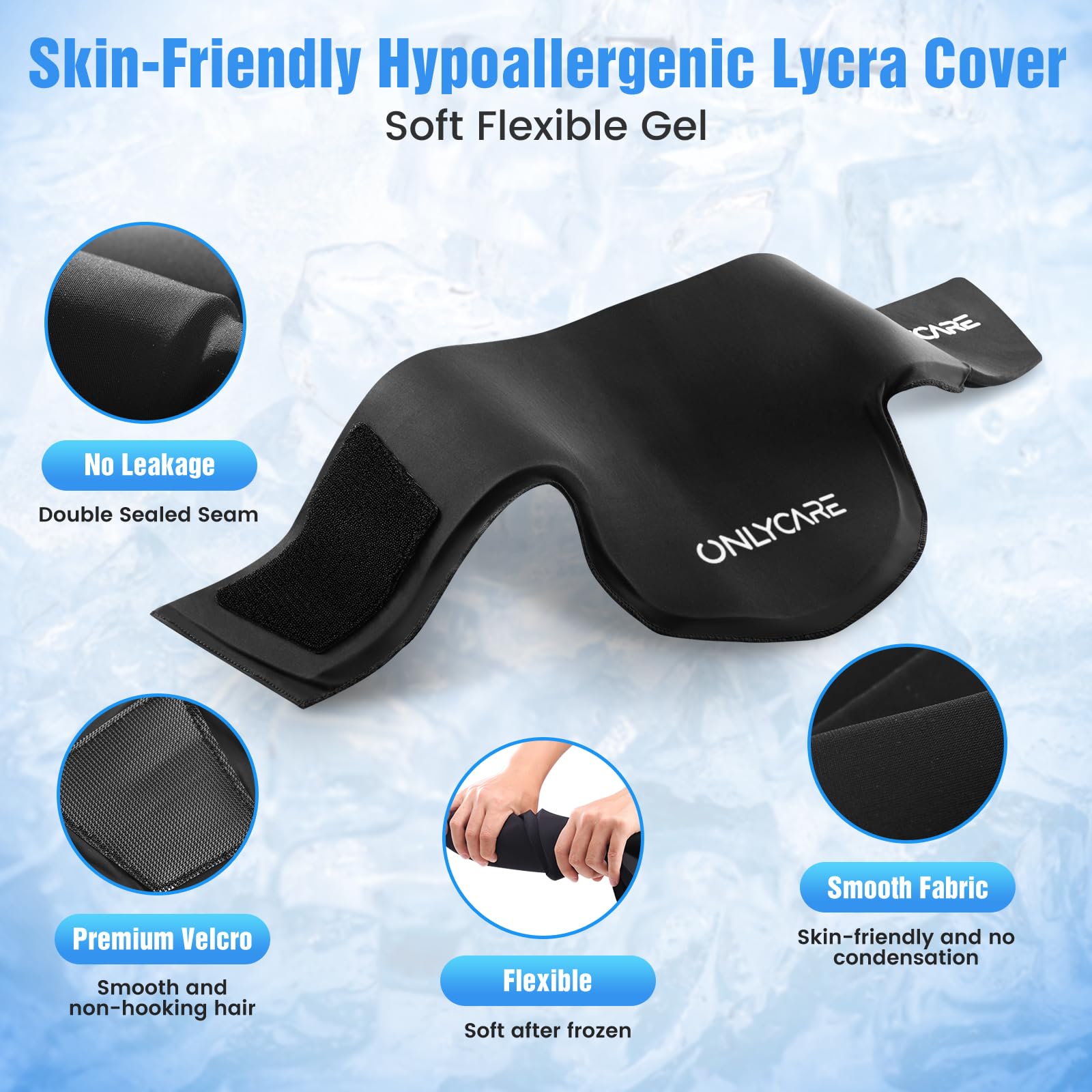 Neck and Shoulder Ice Pack Wrap - Hot and Cold Therapy for Treatment Pain (Black)