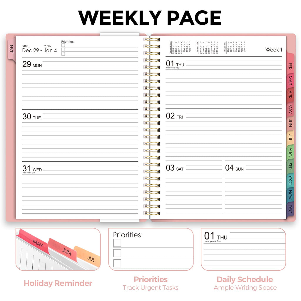 2026 Weekly & Monthly Planner - Dr. Troso's Top Pick for Treatment Organization (Light Pink, 8.5" x 11")