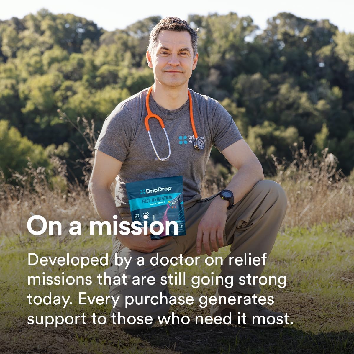 DripDrop Electrolyte Hydration Packets - Combat Treatment-Related Dehydration (32 Pack)