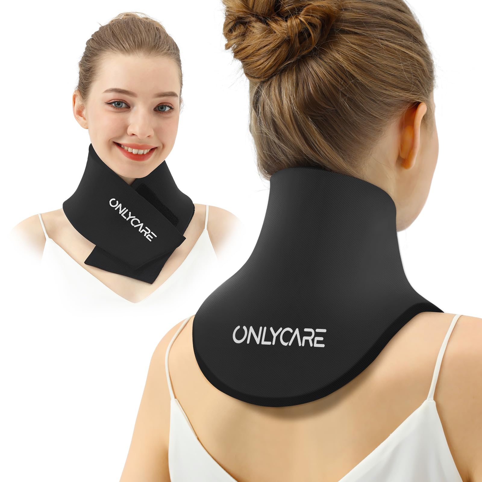 Neck and Shoulder Ice Pack Wrap - Hot and Cold Therapy for Treatment Pain (Black)