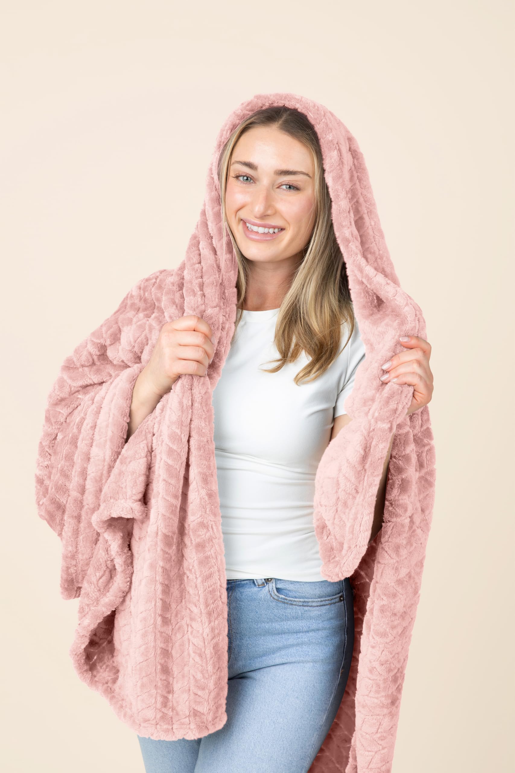 Travel Blanket and Pillow - Portable Comfort for Treatment Appointments - (Light Pink, 68"x42")