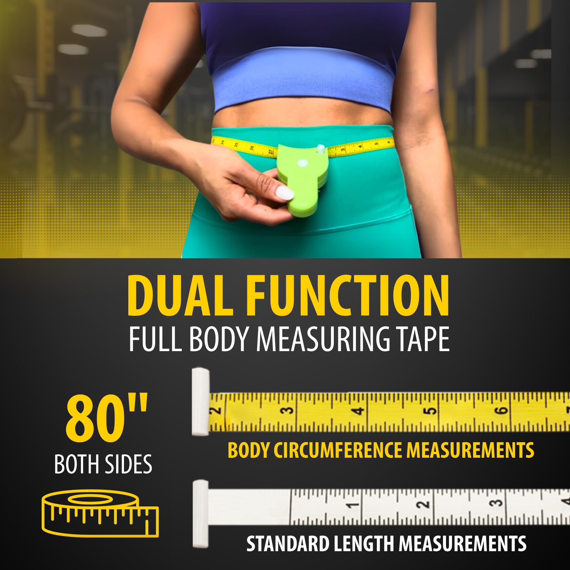 Retractable Body Tape Measure - Track Lymphedema, Ascites, and Treatment Changes (White)