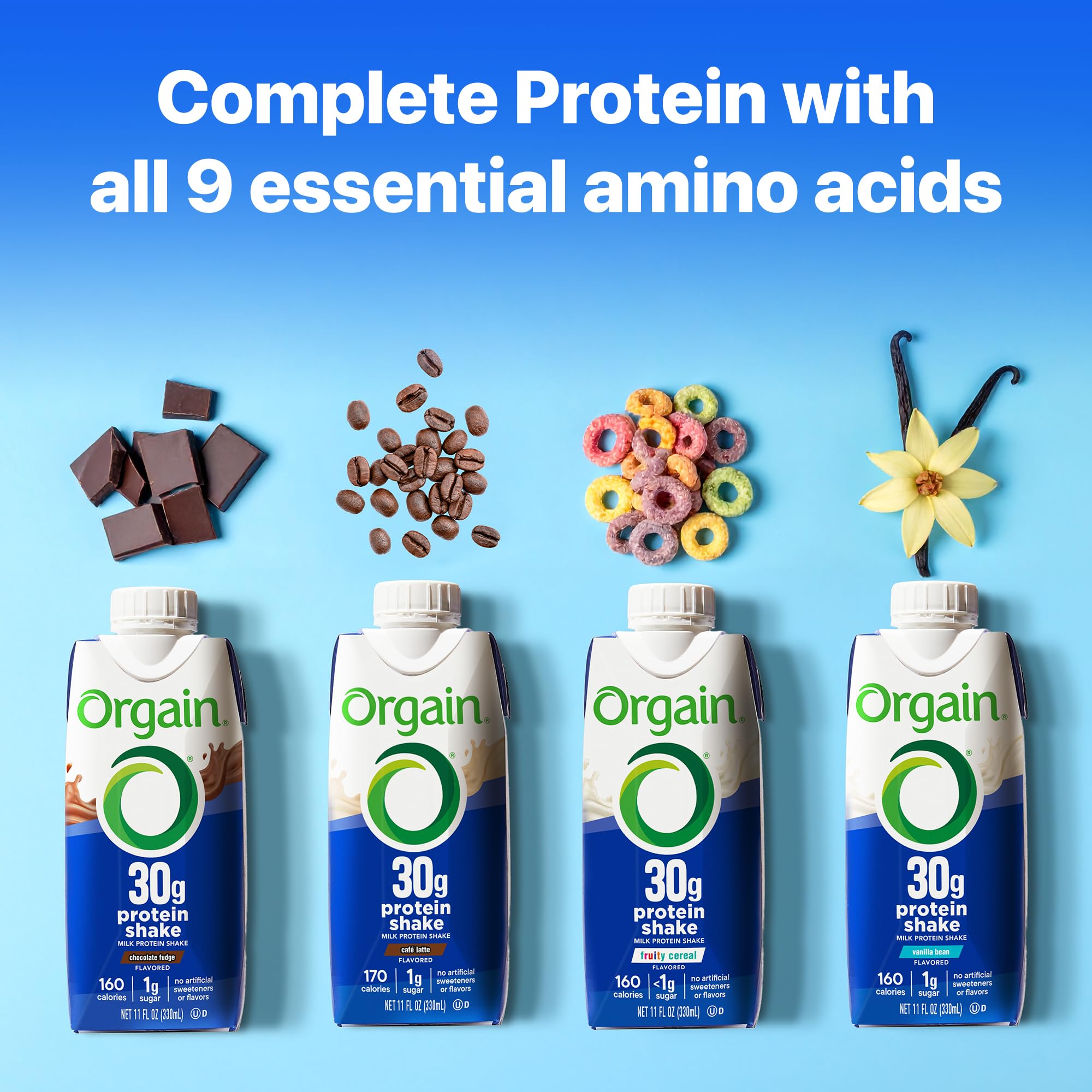 Orgain 30g High Protein Shake - Premium Nutrition for Muscle Preservation During Treatment (Chocolate Fudge, 12 Pack)