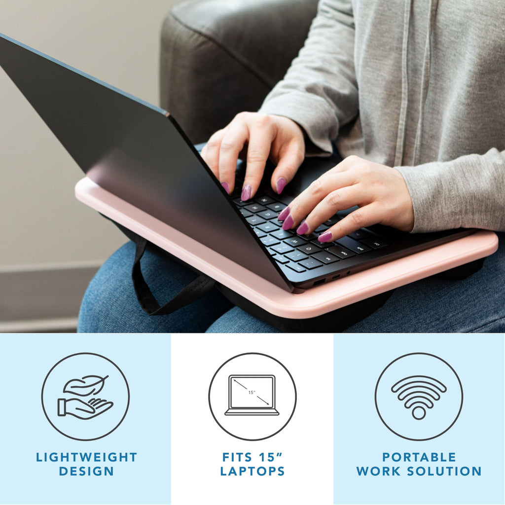 Compact Lap Desk - Fits up to 15 Inch Laptops (Pink)