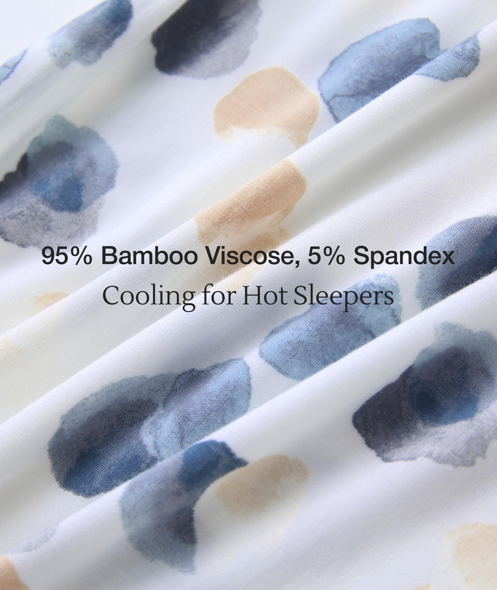 Bamboo Viscose Pajama Set with V-Neck - Cooling Sleepwear for Treatment Days (Slate Blue)