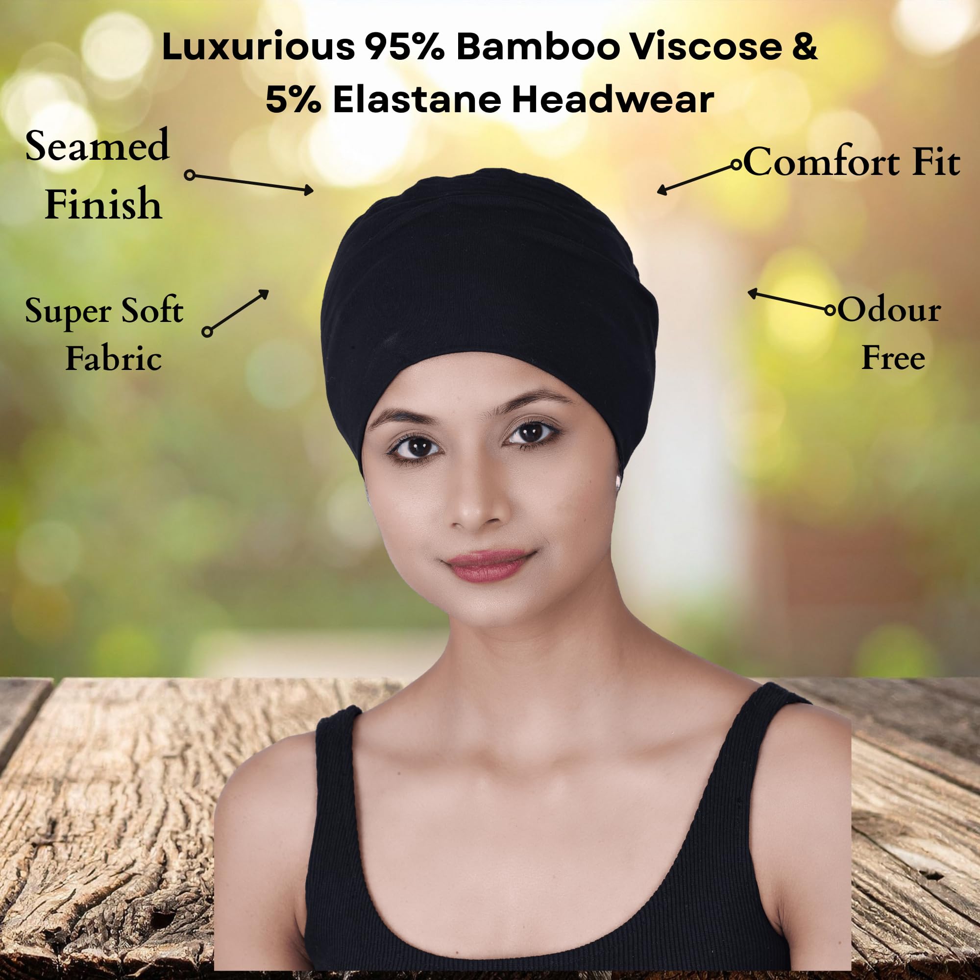 Bamboo Soft Sleep Cap - Comfortable Head Covering for Chemotherapy Hair Loss (Ash, Double-Layer)