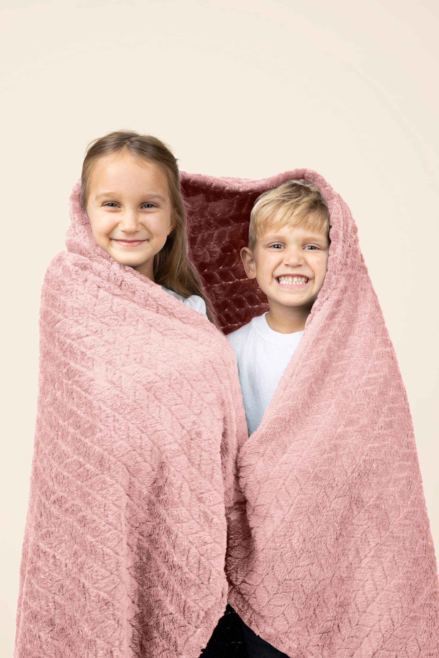 Travel Blanket and Pillow - Portable Comfort for Treatment Appointments - (Light Pink, 68"x42")