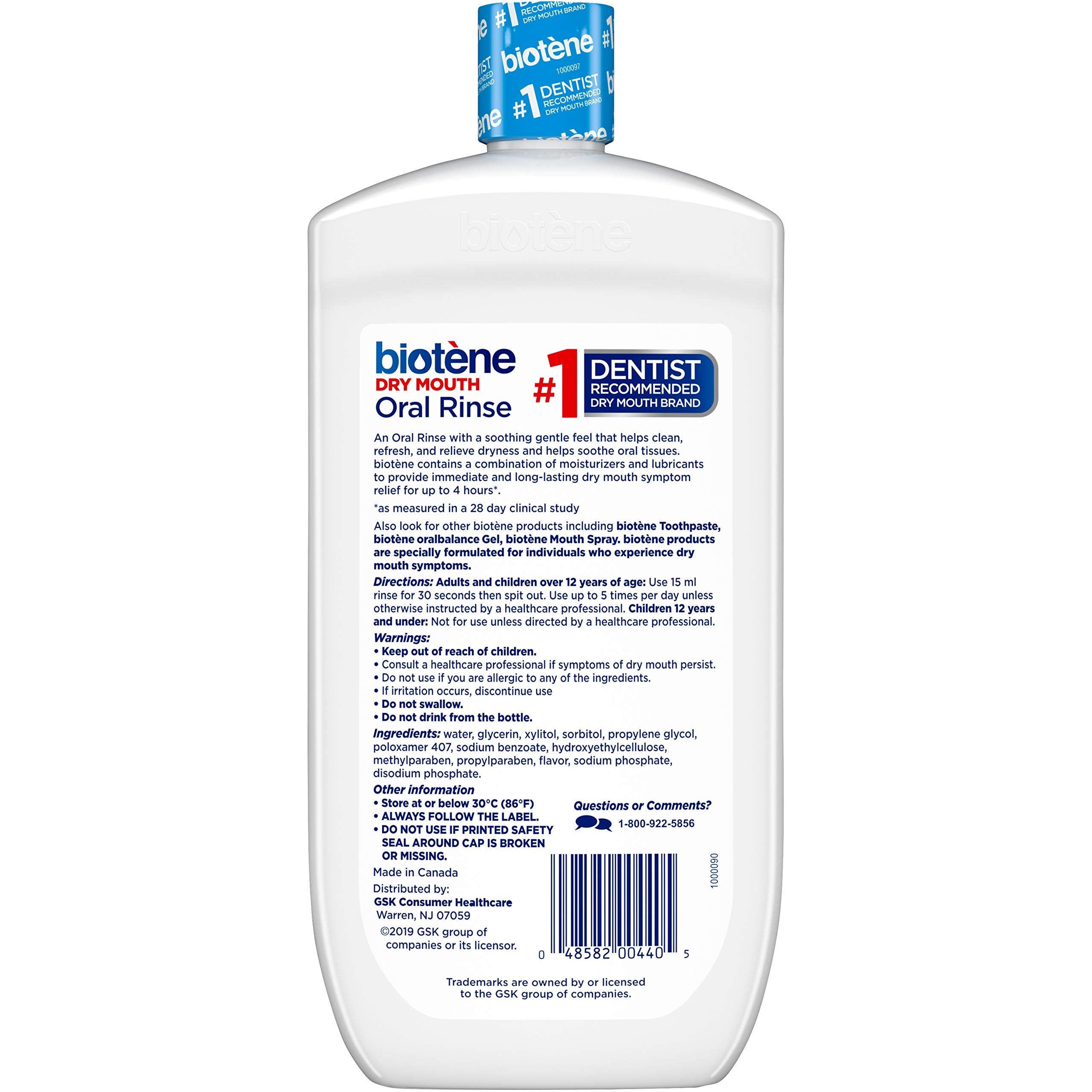 Biotène Dry Mouth Oral Rinse - Soothing Relief for Treatment Side Effects (Fresh Mint, 33.8 oz)