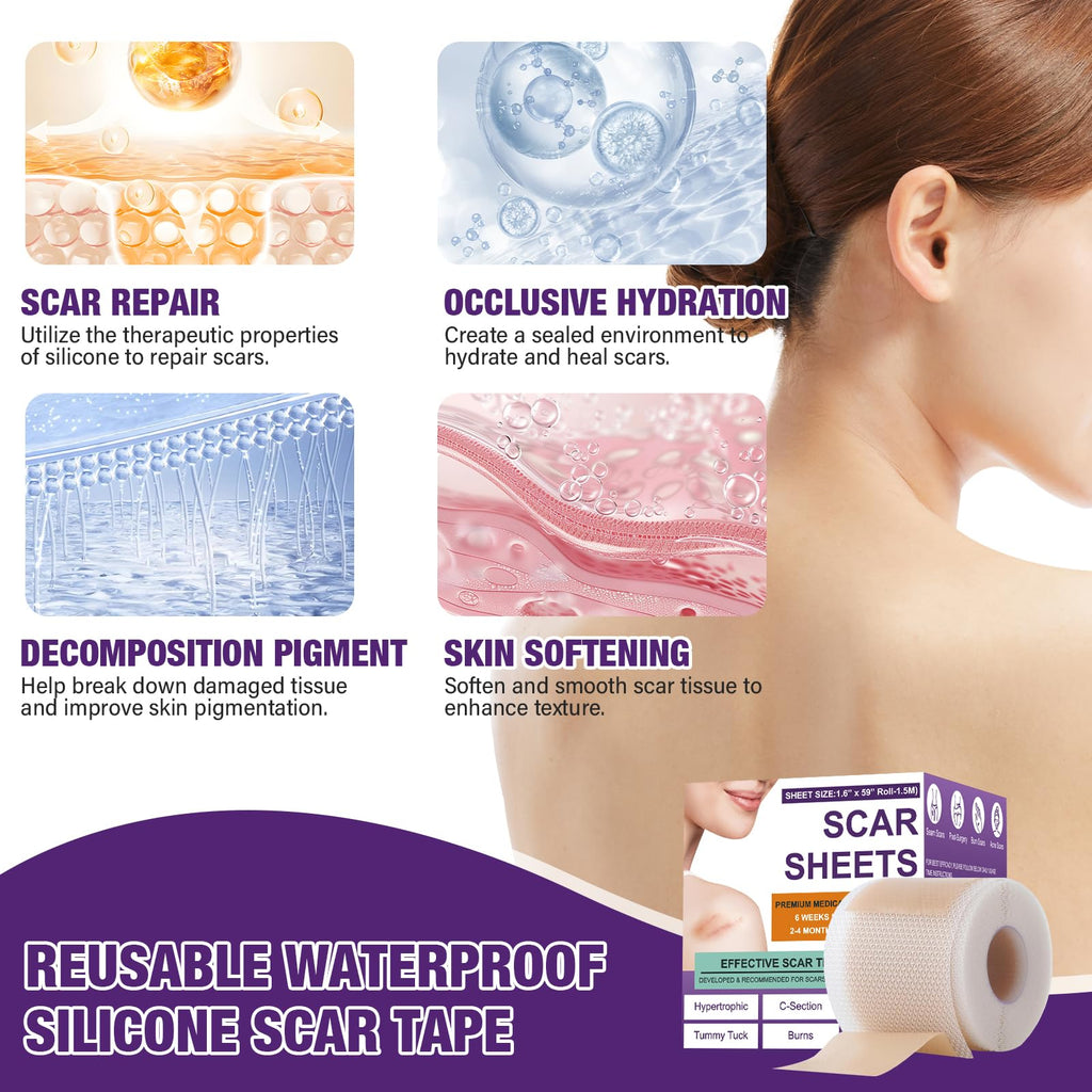 Medical-Grade Silicone Scar Sheets - Reduce Surgical Scars from Cancer Treatment (Reusable)