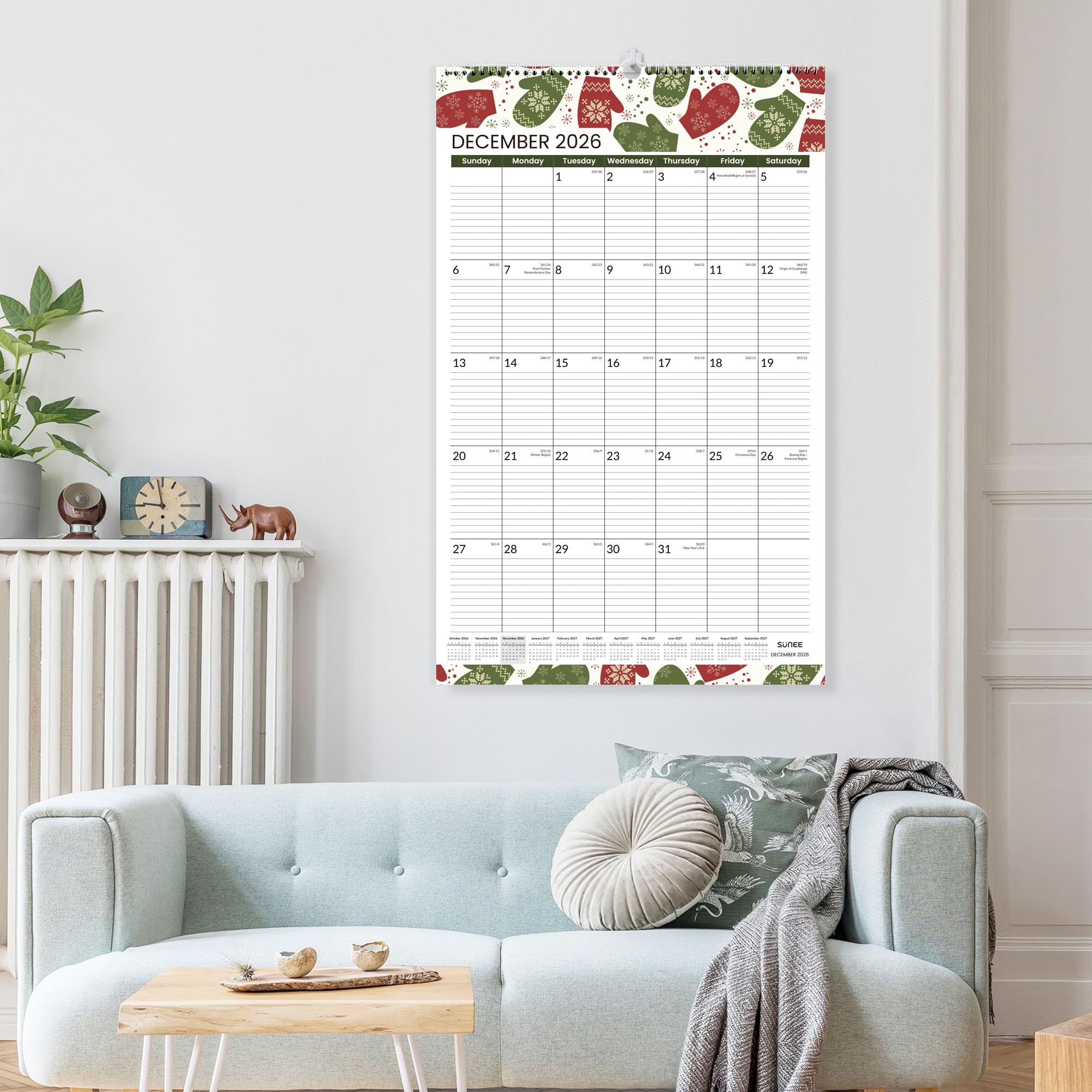 Extra Large 21-Month Wall Calendar 2026-2027 - Extended Treatment Timeline Organizer (Seasonal Design, 17"x27")
