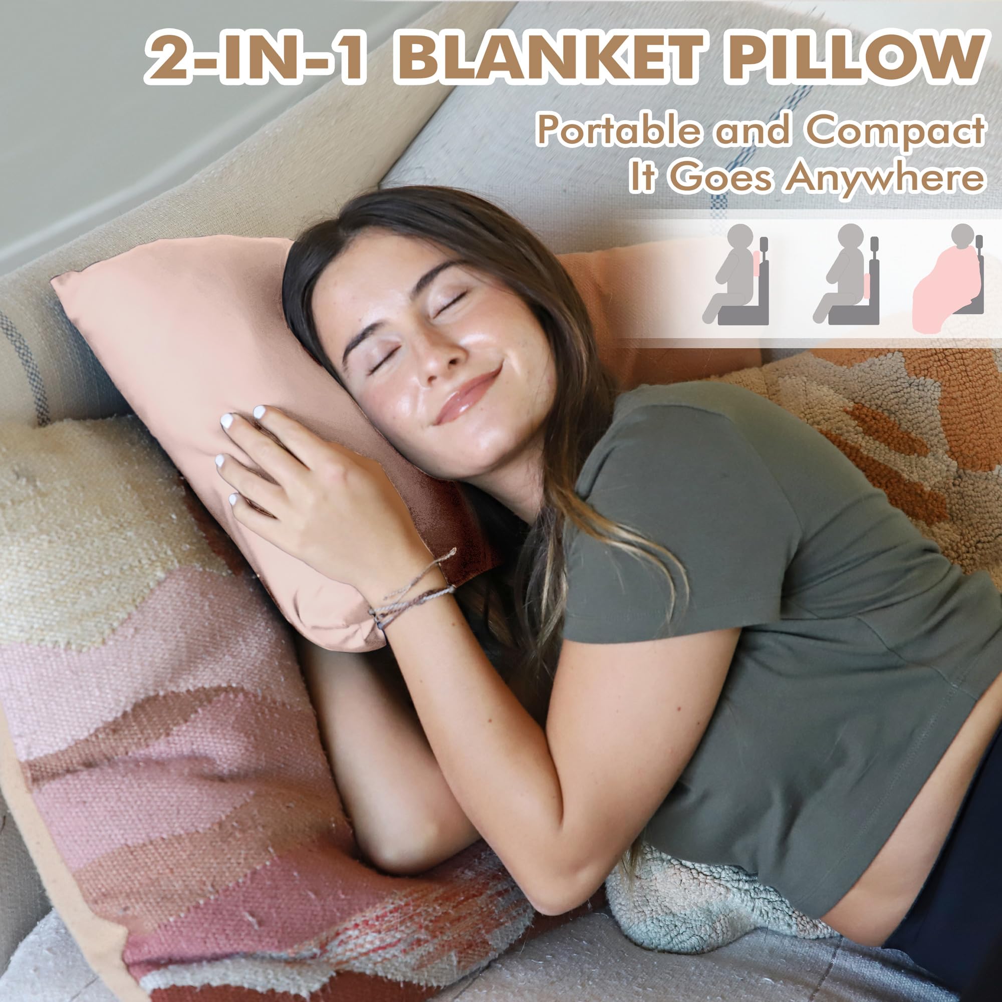 Tirrinia 4-in-1 Travel Blanket Poncho - Portable Warmth for Chemo Chairs and Treatment Days