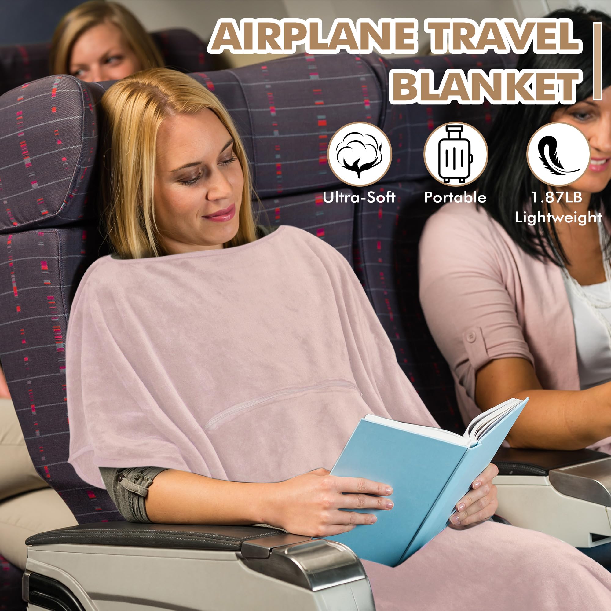 Tirrinia 4-in-1 Travel Blanket Poncho - Portable Warmth for Chemo Chairs and Treatment Days