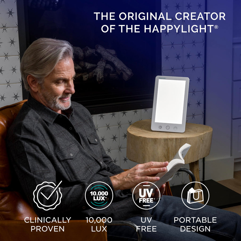 Verilux HappyLight Touch Plus - 10,000 Lux Light Therapy for Treatment Fatigue and Mood (UV-Free, Adjustable)