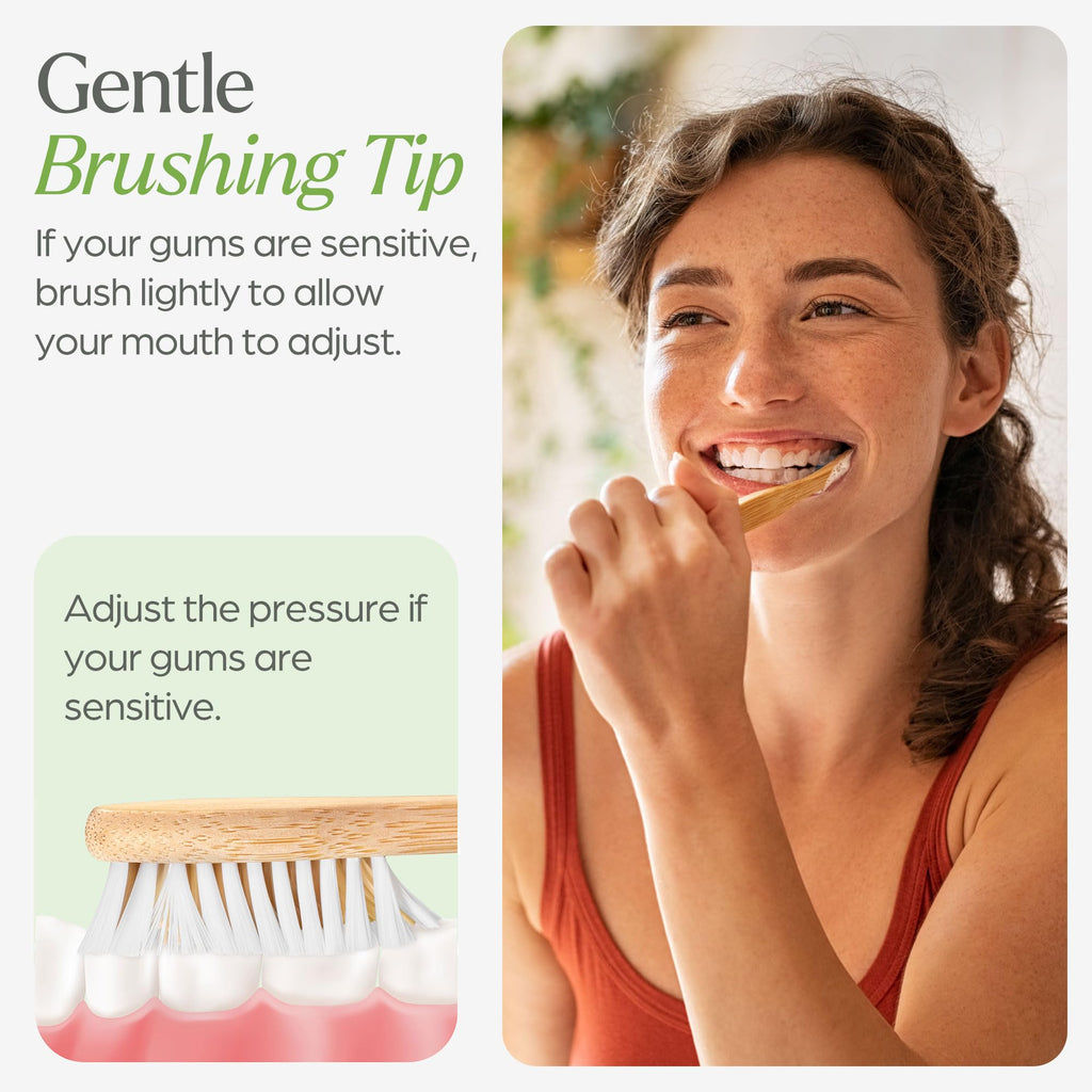 Bamboo Toothbrushes with Soft Bristles - Gentle Oral Care During Treatment (10 Pack)