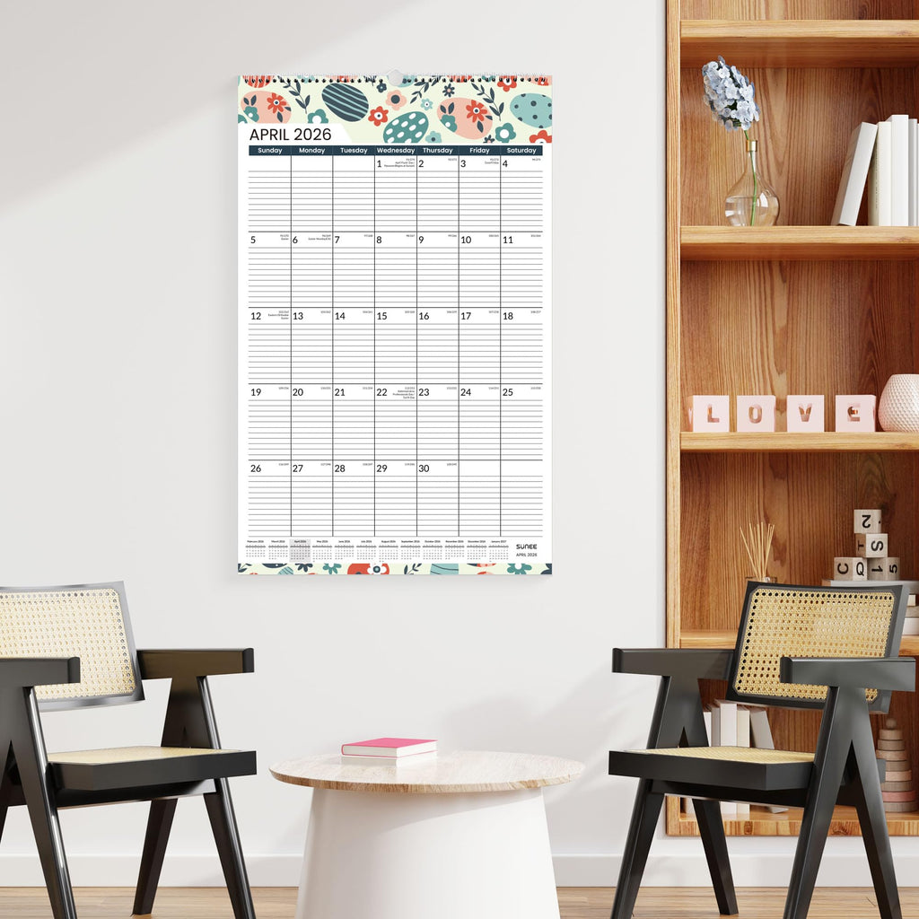 Extra Large 21-Month Wall Calendar 2026-2027 - Extended Treatment Timeline Organizer (Seasonal Design, 17"x27")