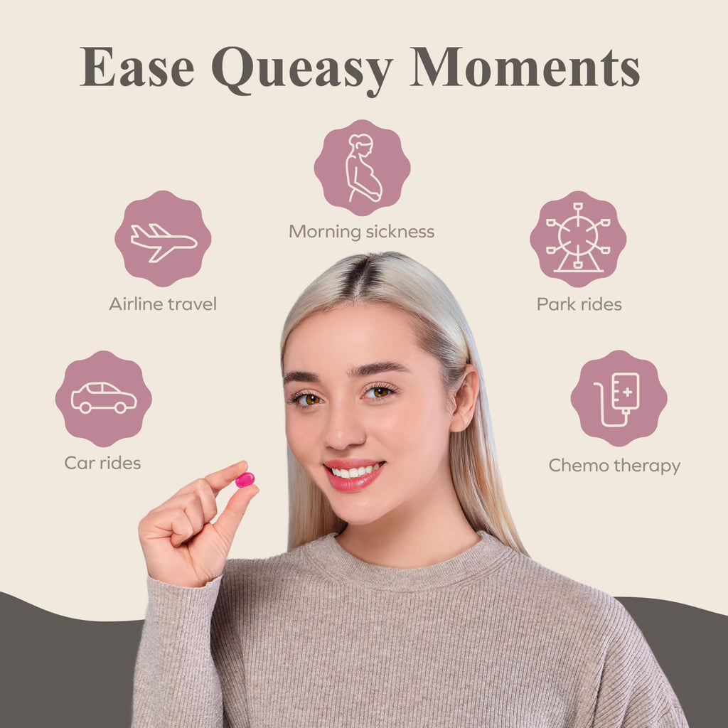 Queasy Drops Sugar-Free Lozenges - Natural Nausea Relief for Chemotherapy (Raspberry, 100 Count)