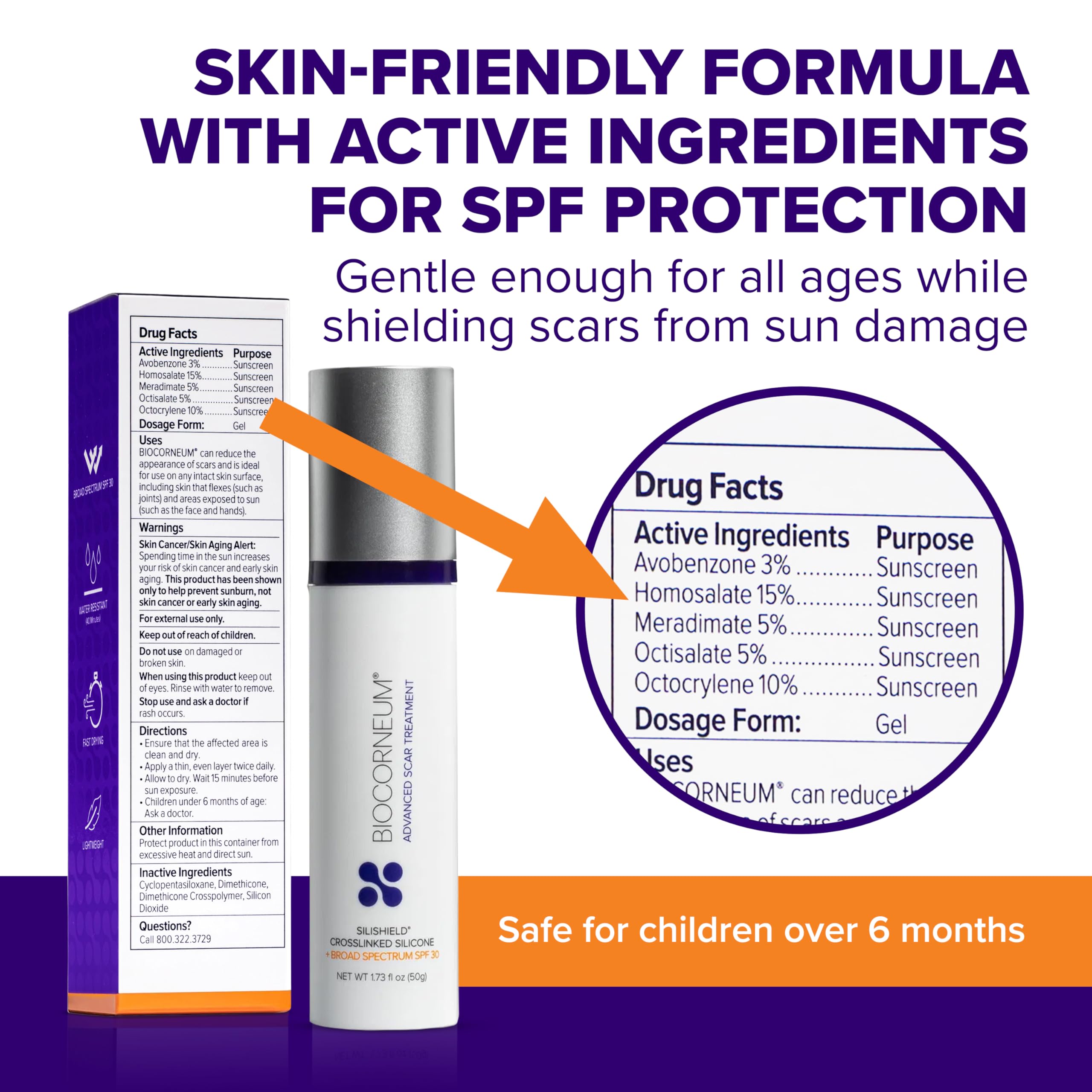 Advanced Scar Treatment with Silishield® & SPF 30 10g – Made in the USA, Fast-Drying, Water-Resistant Silicone Scar Gel - Surgeon Recommended for New & Old Scars - Suitable for Children Over 6 Months