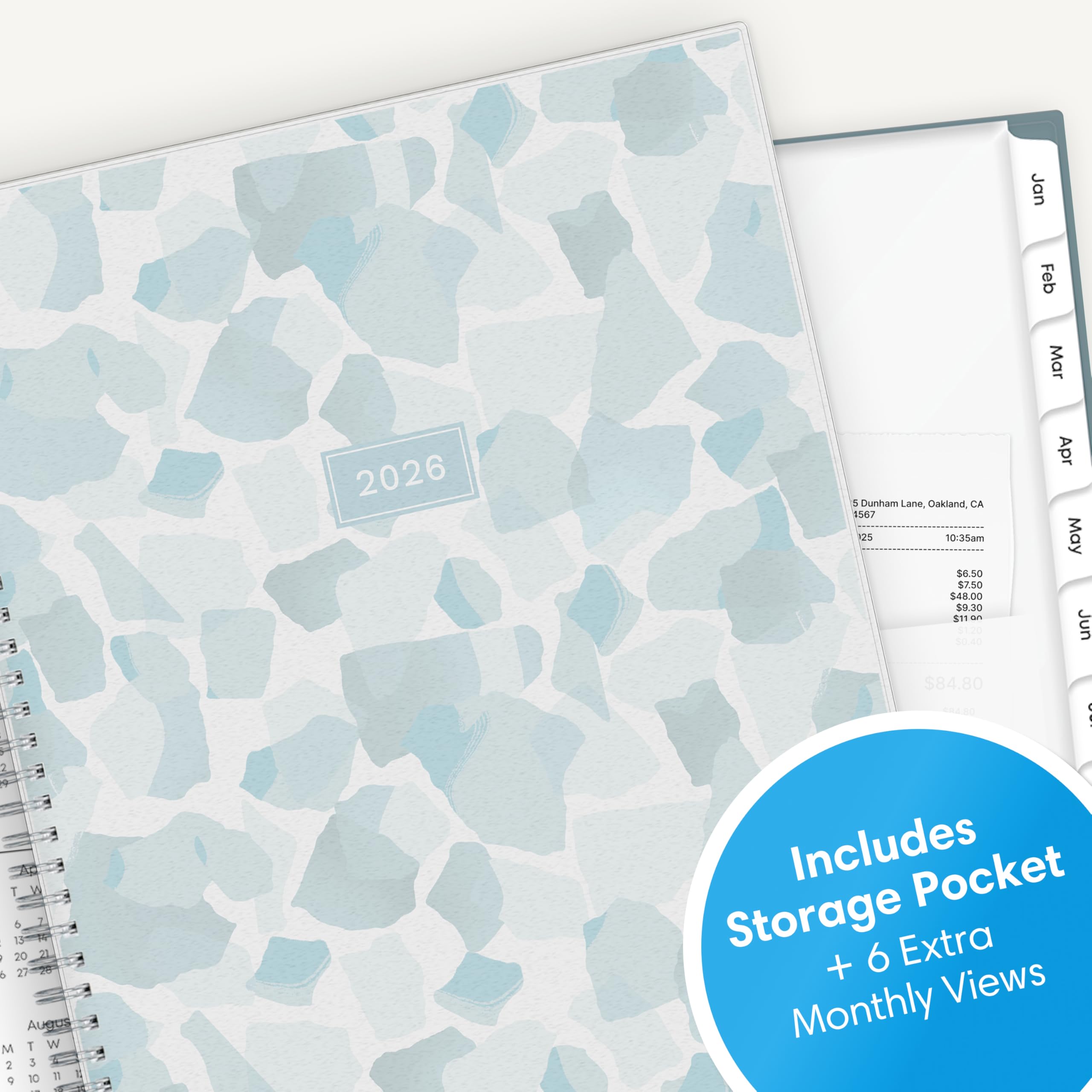 2026 Weekly & Monthly Planner - Command Center Organization (Teal, 8.5" x 11")