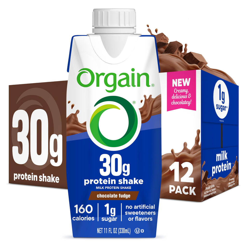 Orgain 30g High Protein Shake - Premium Nutrition for Muscle Preservation During Treatment (Chocolate Fudge, 12 Pack)