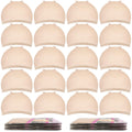 Nylon Wig Caps - Comfortable, Breathable Base for Chemotherapy Wigs (Beige, 20 Pack)