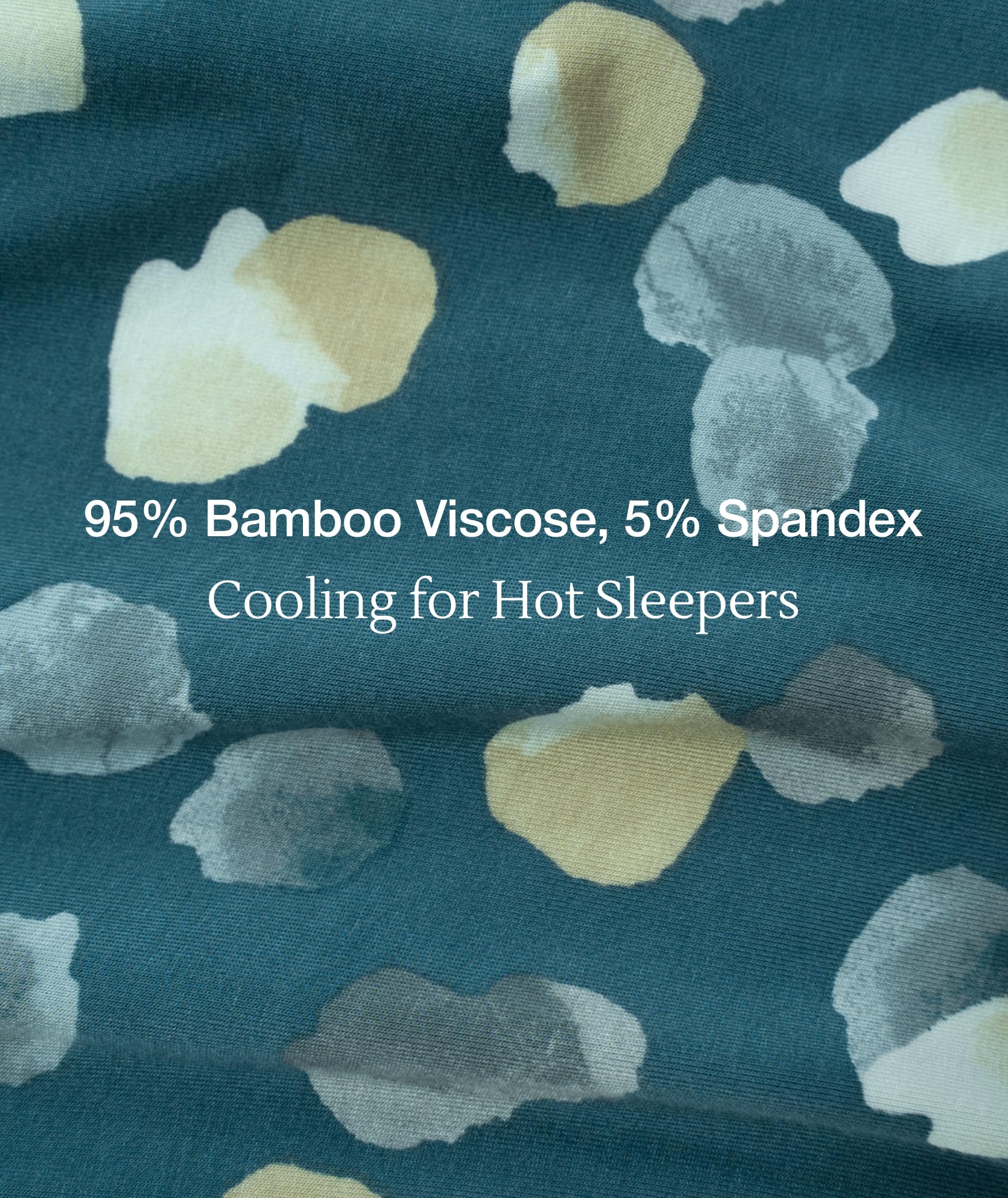 Bamboo Viscose Pajama Set with V-Neck - Cooling Sleepwear Ocean Green, Large