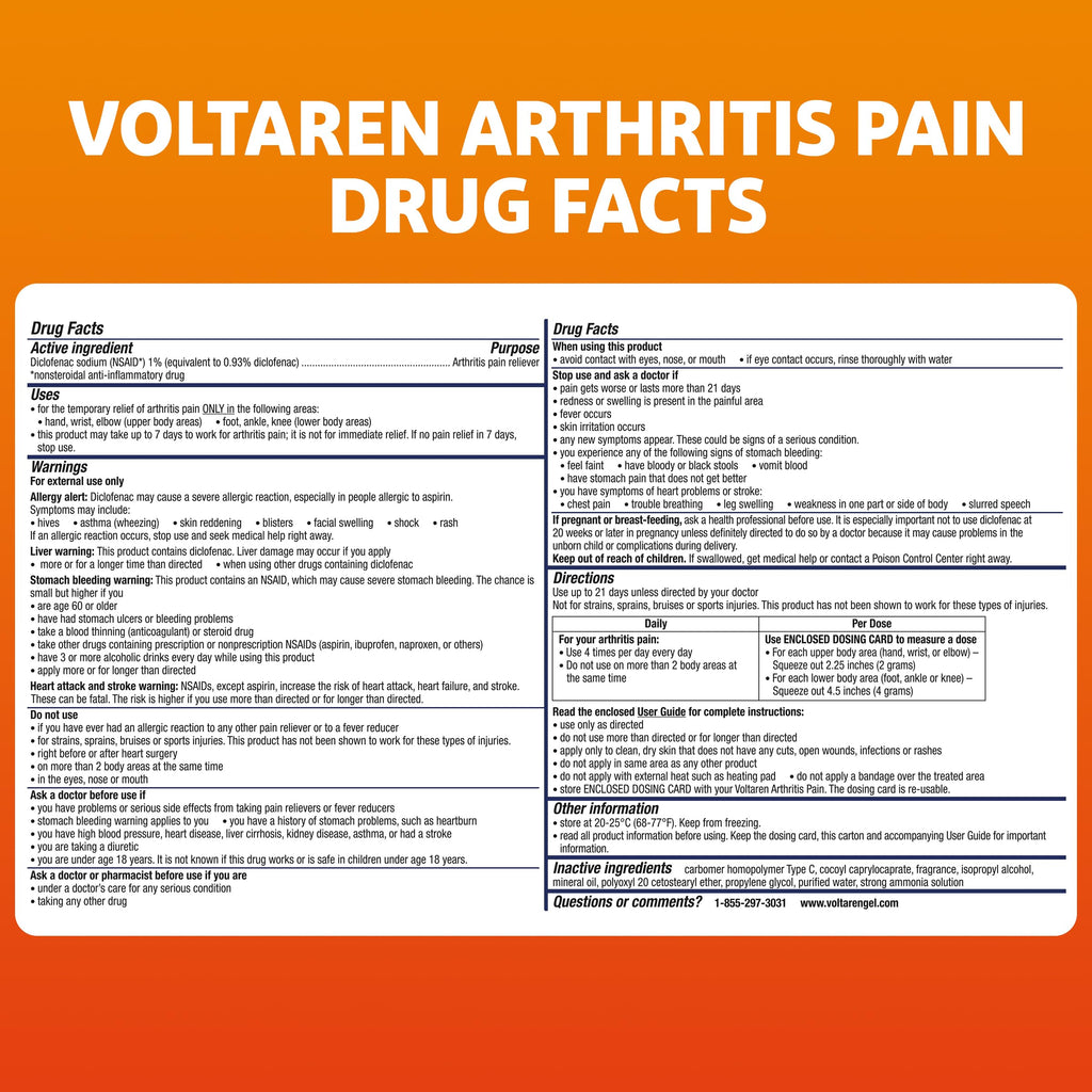 Voltaren Arthritis Pain Gel - Prescription-Strength Topical Joint Pain Relief (2 x 3.5 oz Tubes)