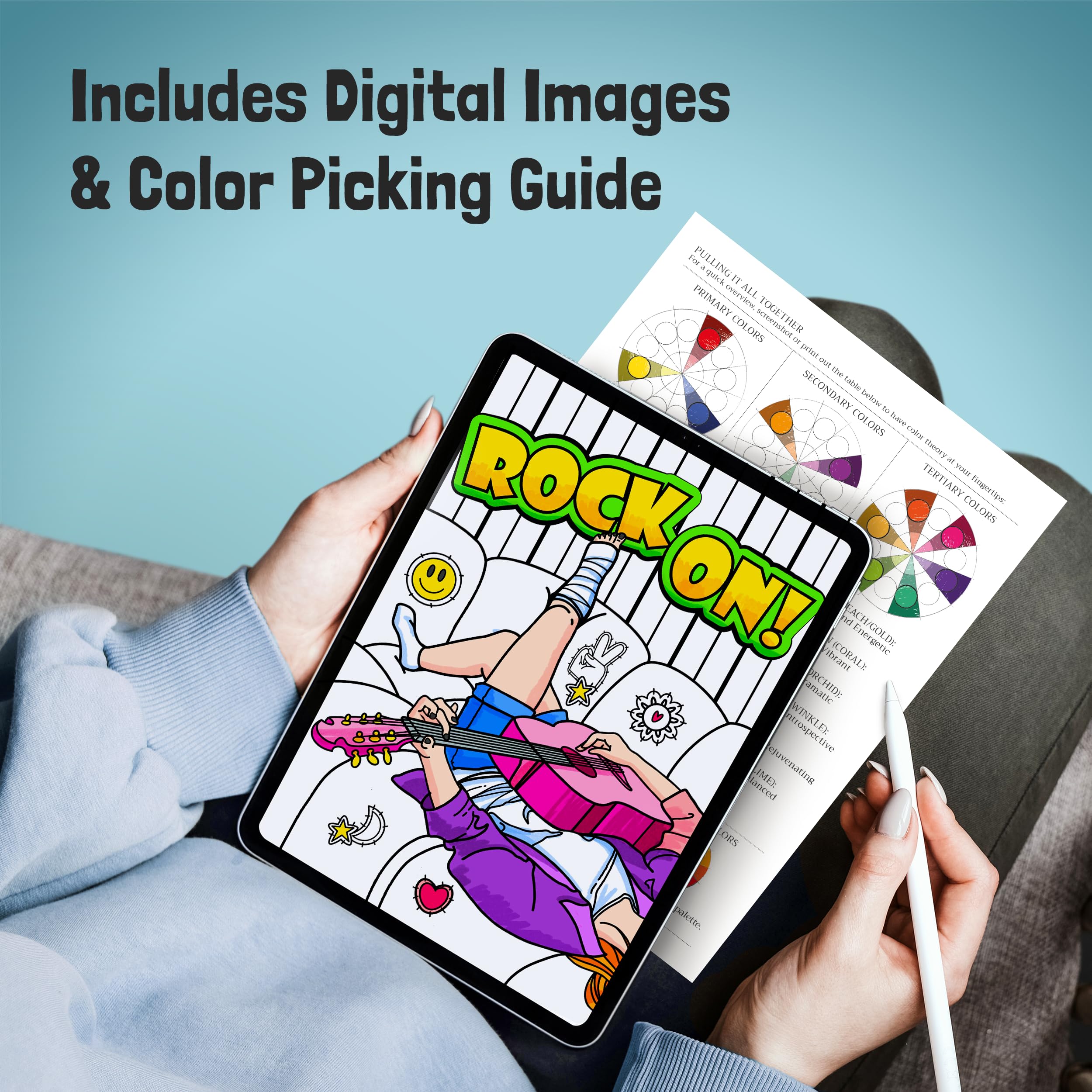 "Heal with Humor" Coloring Book and Marker Set - Laughter and Creativity for Treatment Days (33 Designs + 24 Markers)